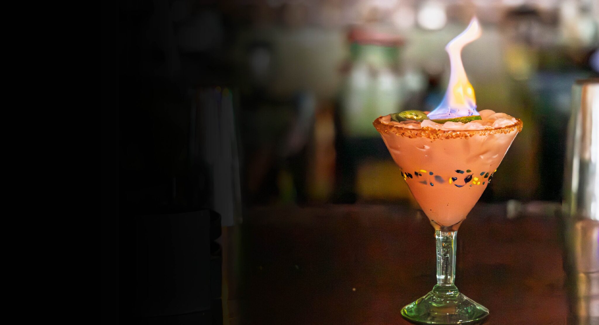 Dulce Diablo Margarita on fire